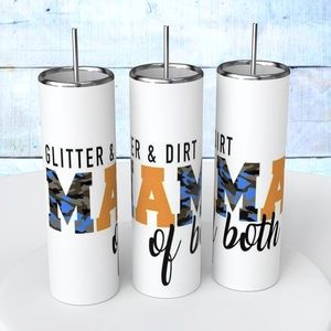 This listing is for ONE 20 OUNCE TUMBLER. The picture shows all three sides